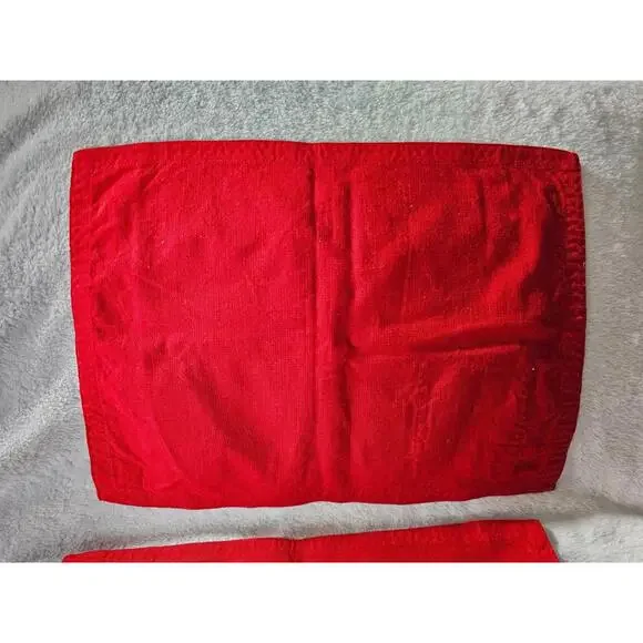 (Set of 2) Germany Place Settings Mats Red Cloth 10X14" Embroidered Pocket - Picture 10 of 11
